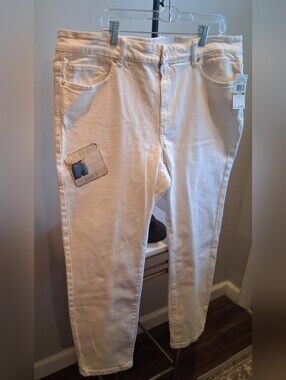 Michael Kors White Skinny Ankle Jeans 18W